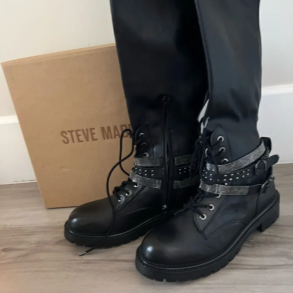 New in Box Steve Madden Over the knee Bronte boot with crystal buckles size 11